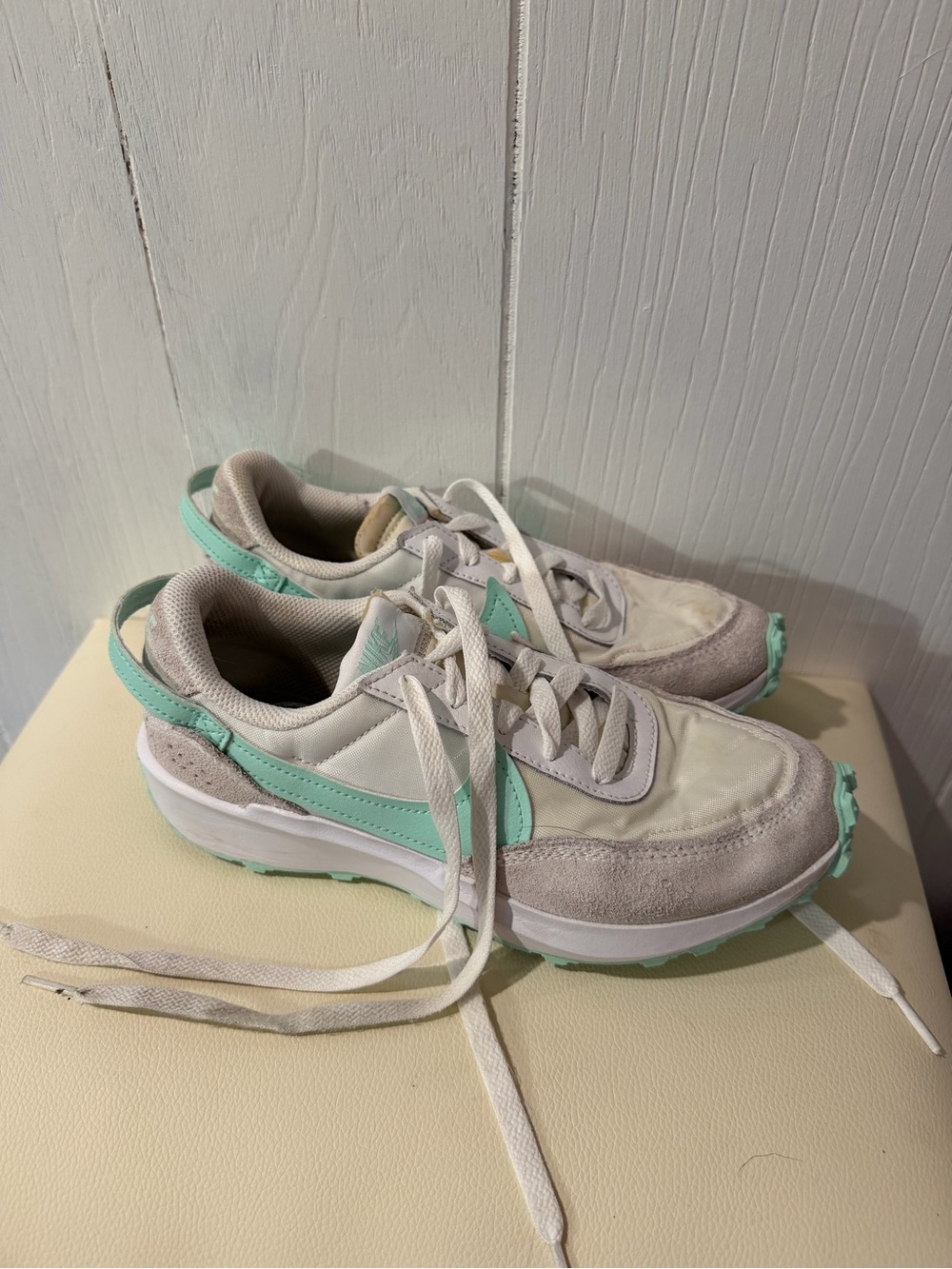 Women's Mint and White Casual Sneakers - Lightweight Comfort